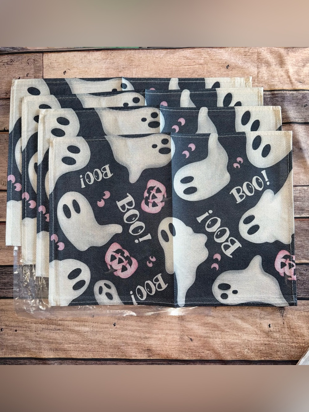 Halloween BOO Ghost Placemats Set Of 4